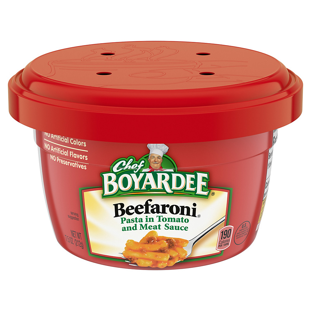 Calories in Chef Boyardee Beefaroni in Tomato and Meat Sauce, 7.5 oz