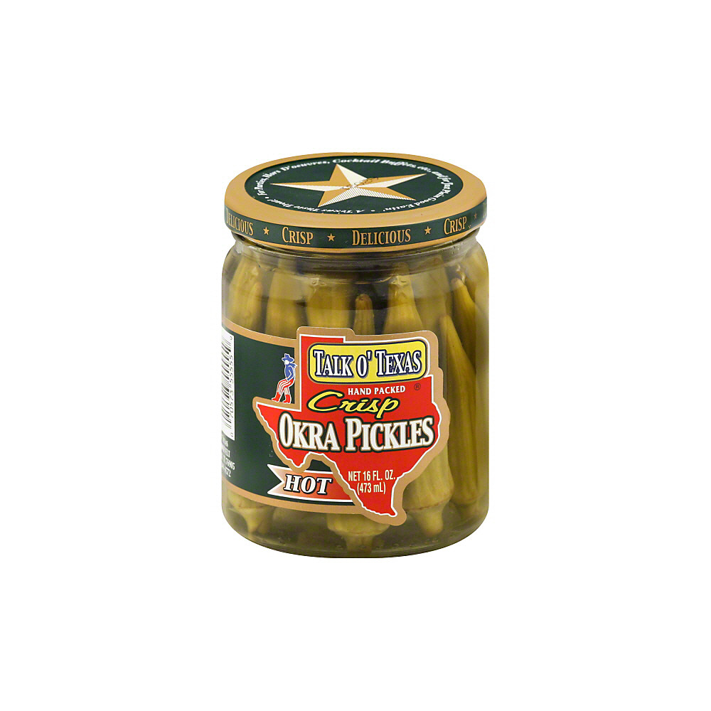 Calories in Talk O' Texas Hot Crisp Okra Pickles, 16 oz