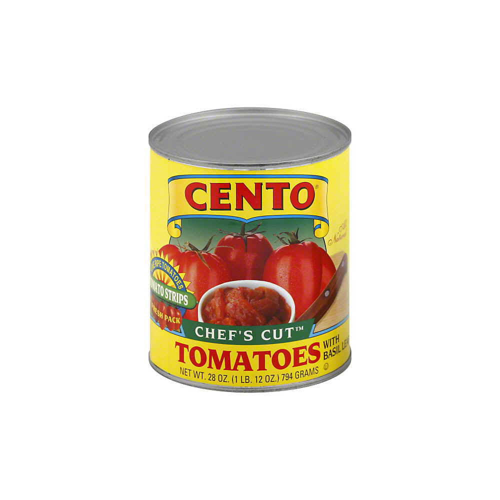 Calories in Cento Chef's Cut Tomatoes with Basil Leaf, 28 oz