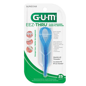GUM Eez-Thru Floss Threaders with Storage Case, 25 ct
