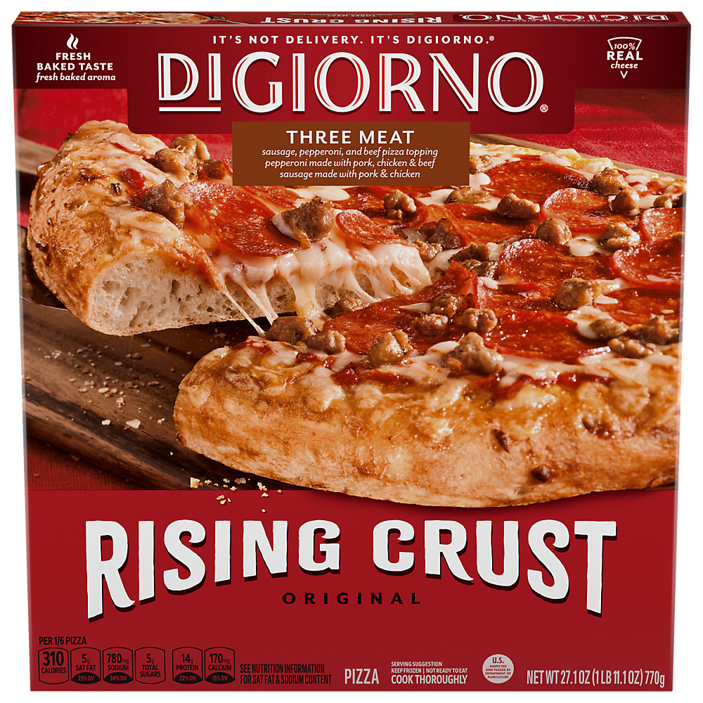 Calories in DiGiorno Three Meat Frozen Pizza with Rising Crust, 29.8 oz