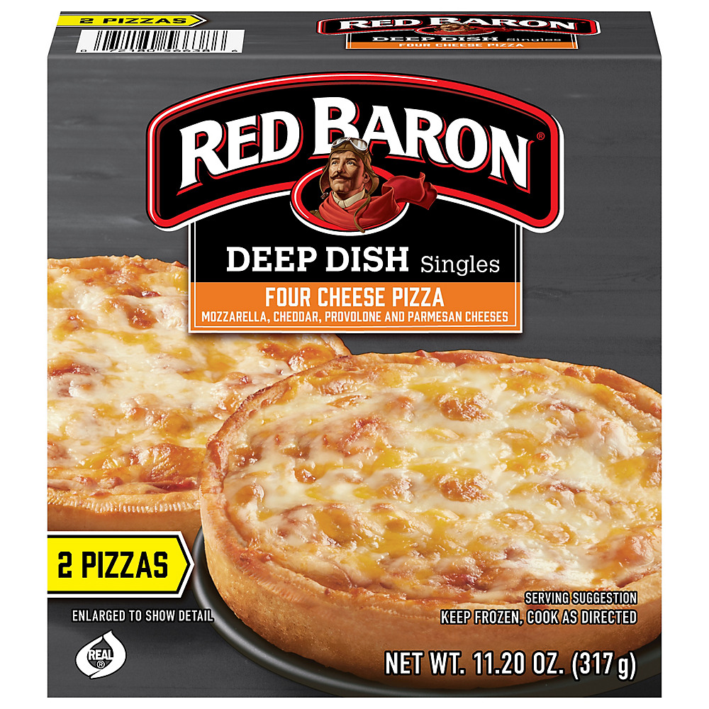 Calories in Red Baron Deep Dish Singles Four Cheese Pizzas, 2 ct