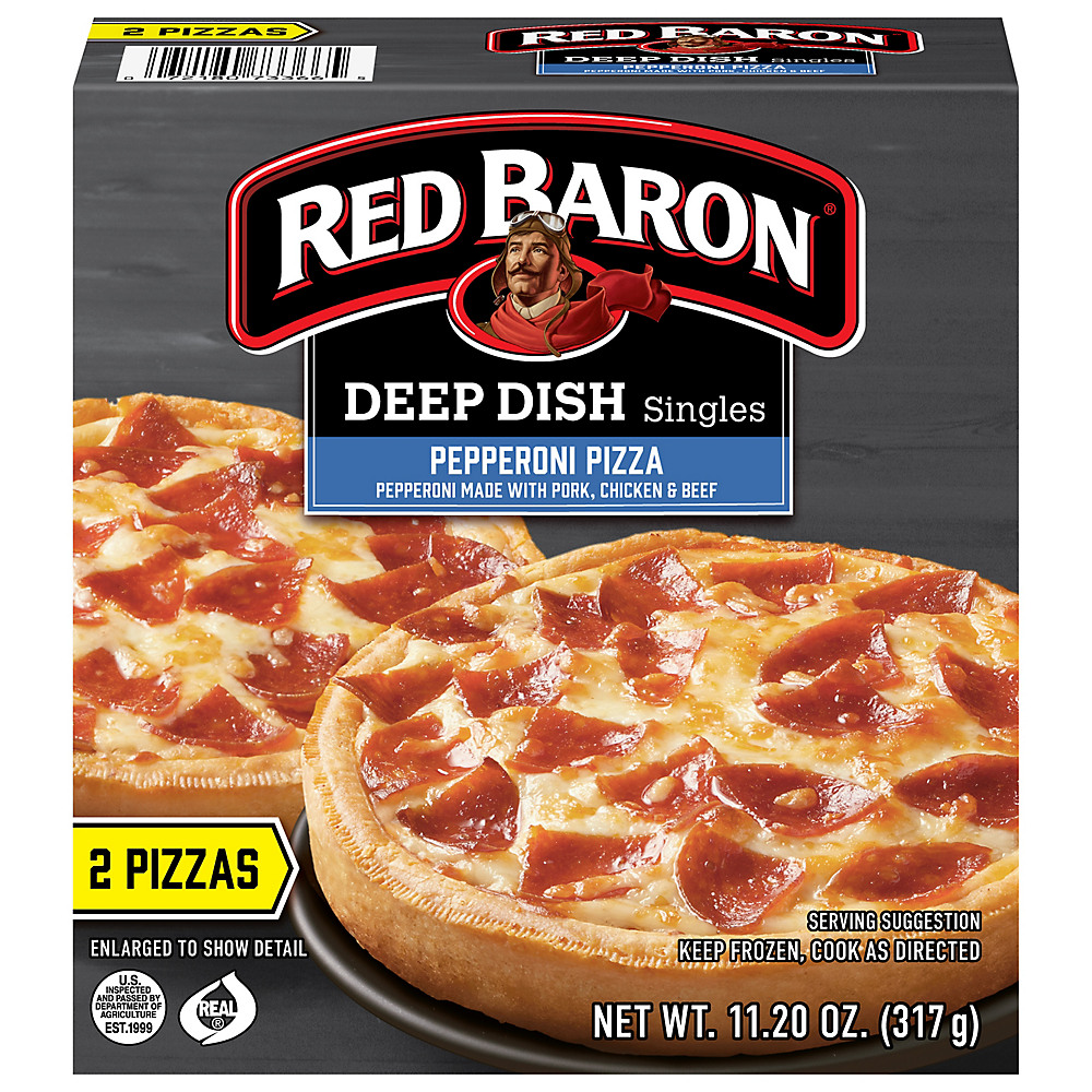 Calories in Red Baron Deep Dish Singles Pepperoni Pizza, 2 ct