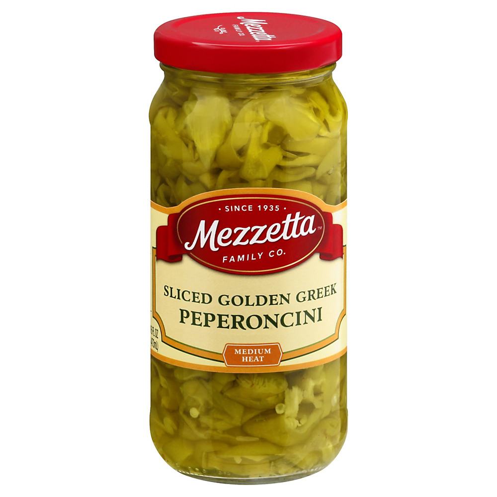 Calories in Mezzetta Deli-Sliced Golden Greek Peperoncini, 16 oz