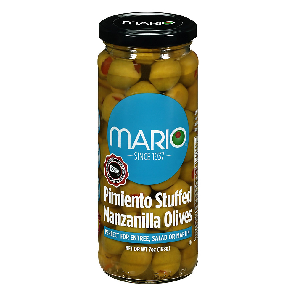 Calories in Mario Low-Salt  Manzanilla Stuffed Olives, 7 oz