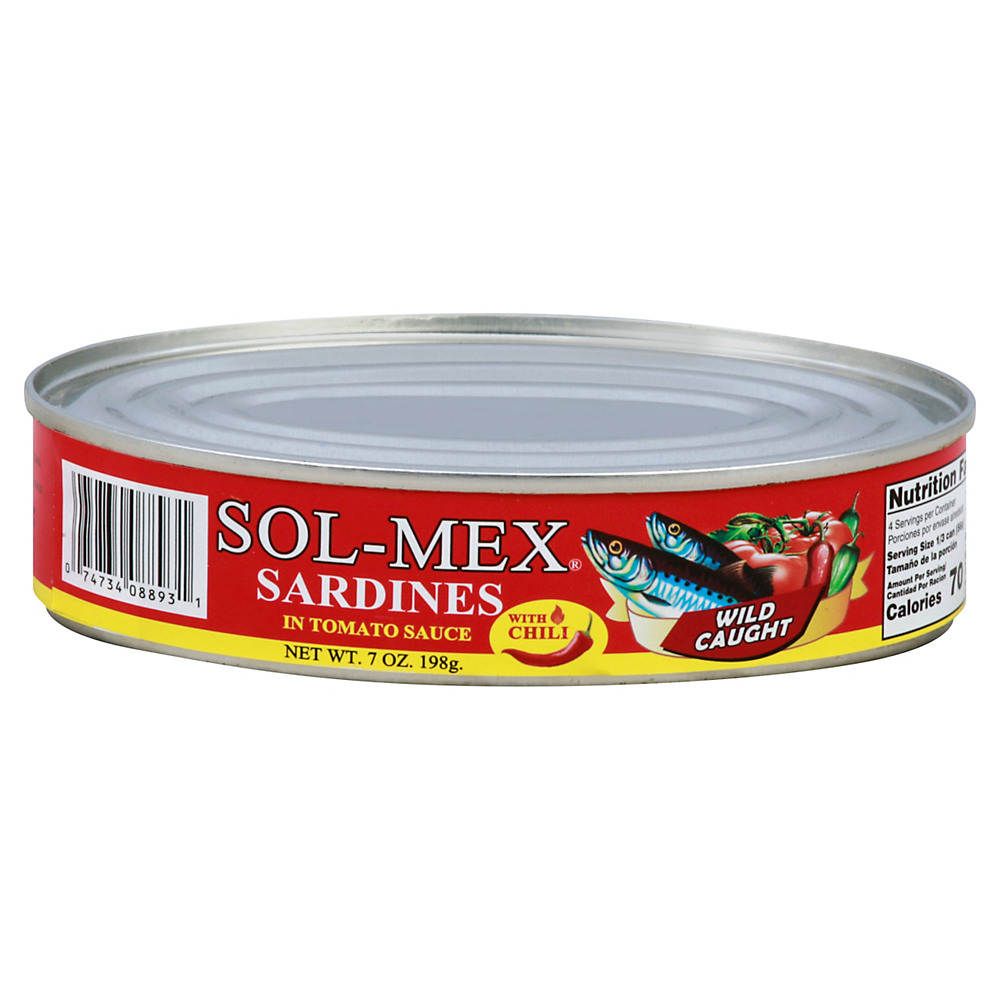 Calories in Sol-Mex Sardines in Tomato Sauce with Chili, 7 oz