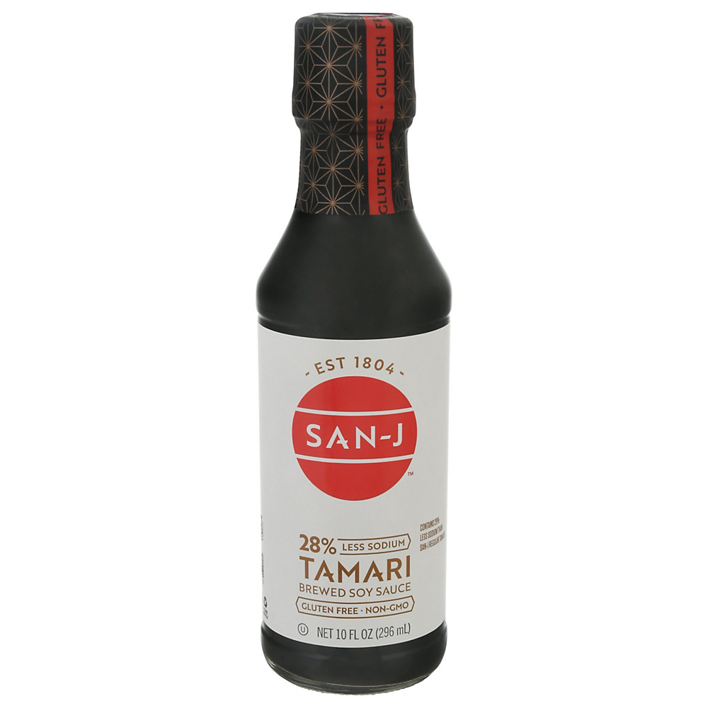 Calories in San-J Tamari Gluten Free Reduced Sodium Soy Sauce, 10 oz