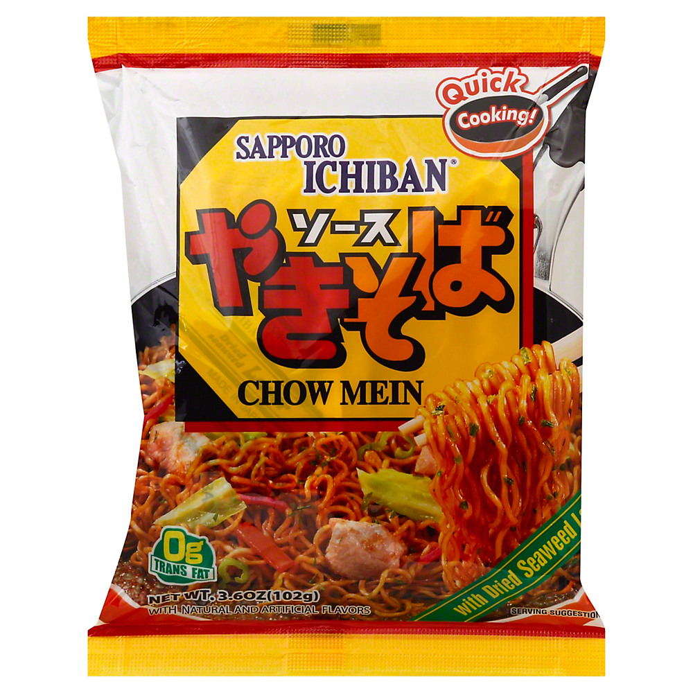 Calories in Sapporo Ichiban Noodles Chow Mein, 3.6 oz
