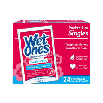 Wet Ones Antibacterial Hand Wipes - Fresh Scent, 24 ct
