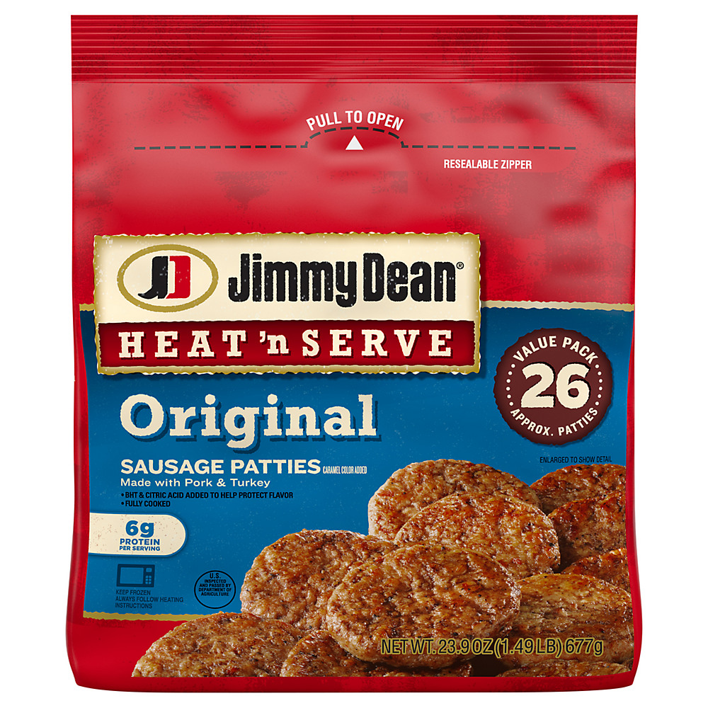 Calories in Jimmy Dean Heat 'N Serve Original Sausage Patties, 26 ct