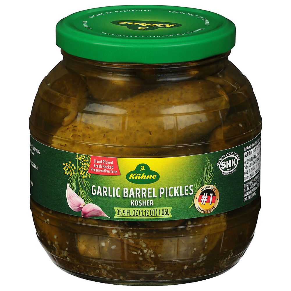 Calories in Kuhne Garlic Barrel Pickles, 35.9 oz