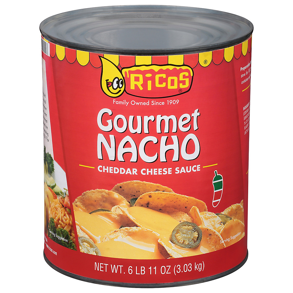 Calories in Ricos Gourmet Nacho Medium Cheddar Cheese Sauce, 107 oz