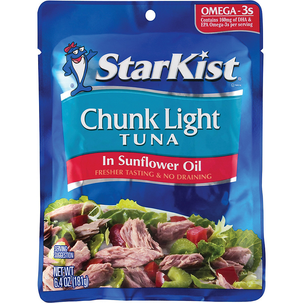 Calories in StarKist Chunk Light Tuna in Sunflower Oil Pouch, 6.4 oz