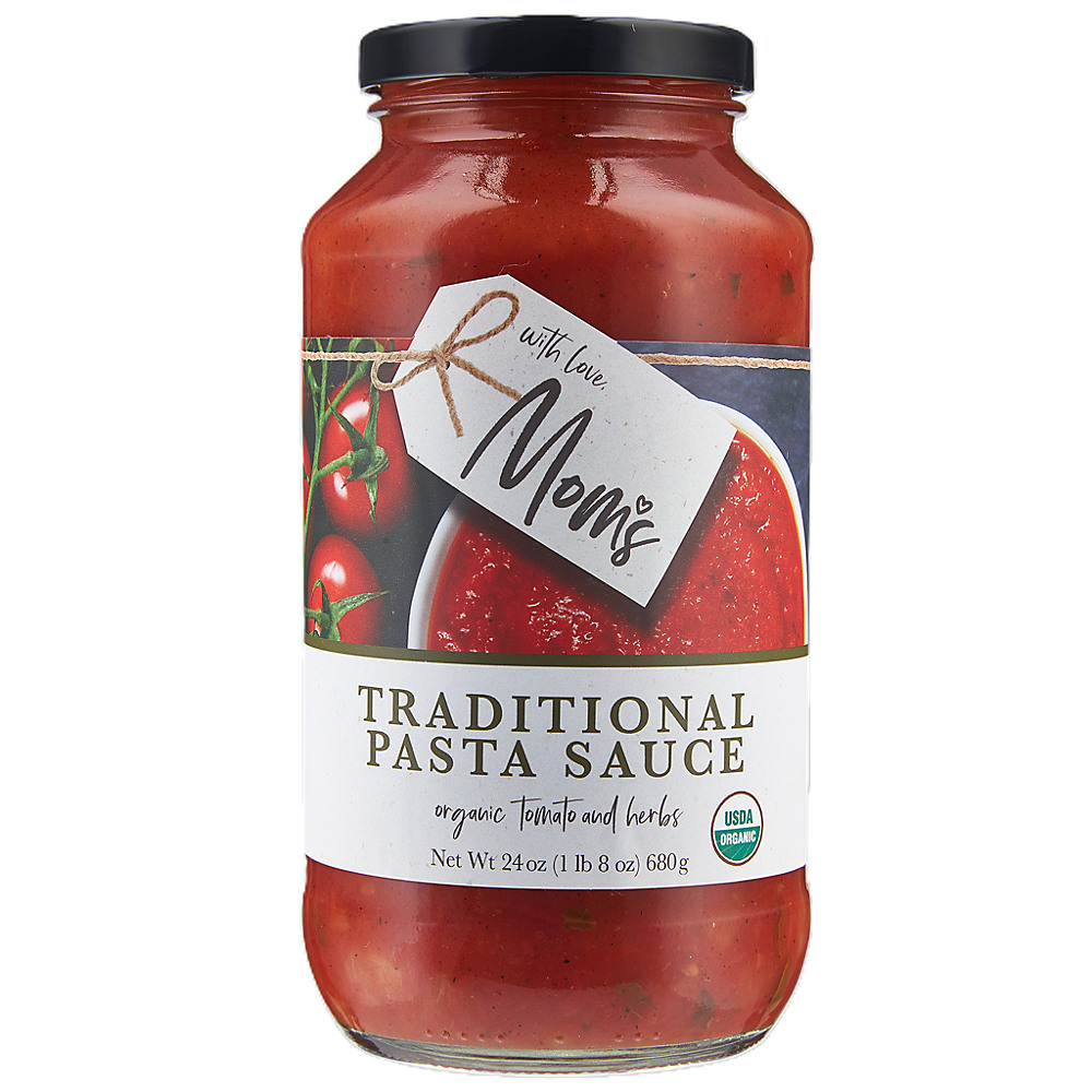 Calories in Mom's Traditional Organic Tomato & Basil Pasta Sauce, 24 oz