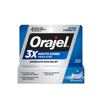 Orajel Instant Pain Relief For All Mouth Sores Maximum Strength Gel, 0.42 oz