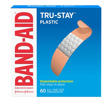 Band-Aid Tru-Stay Plastic Bandages, 60 ct