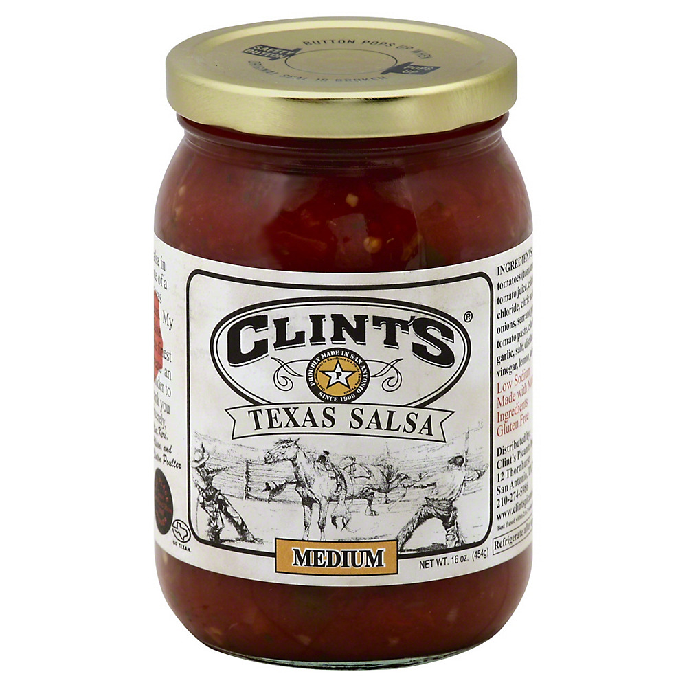 Calories in Clint's Medium Texas Salsa, 16 oz