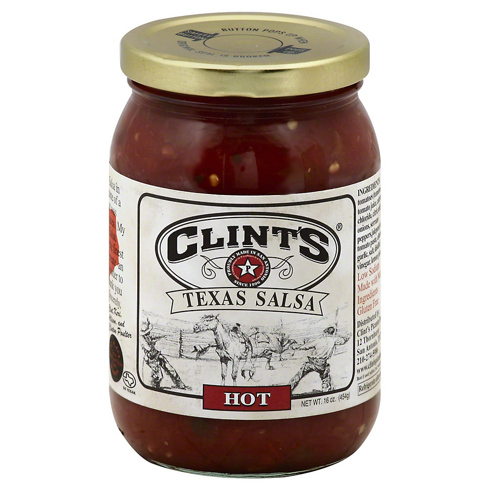 Calories in Clint's Hot Texas Salsa, 16 oz