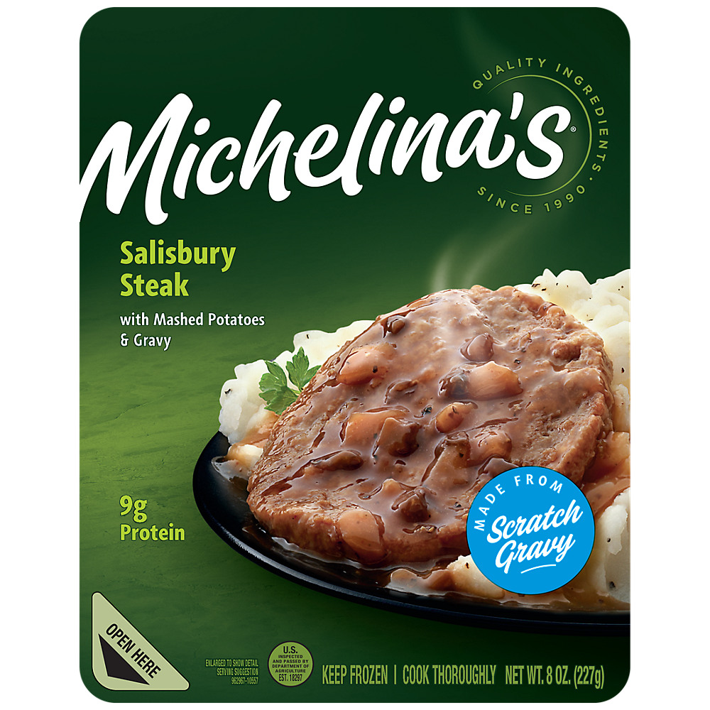 Calories in Michelina's Salisbury Steak with Mashed Potatoes & Gravy, 8 oz