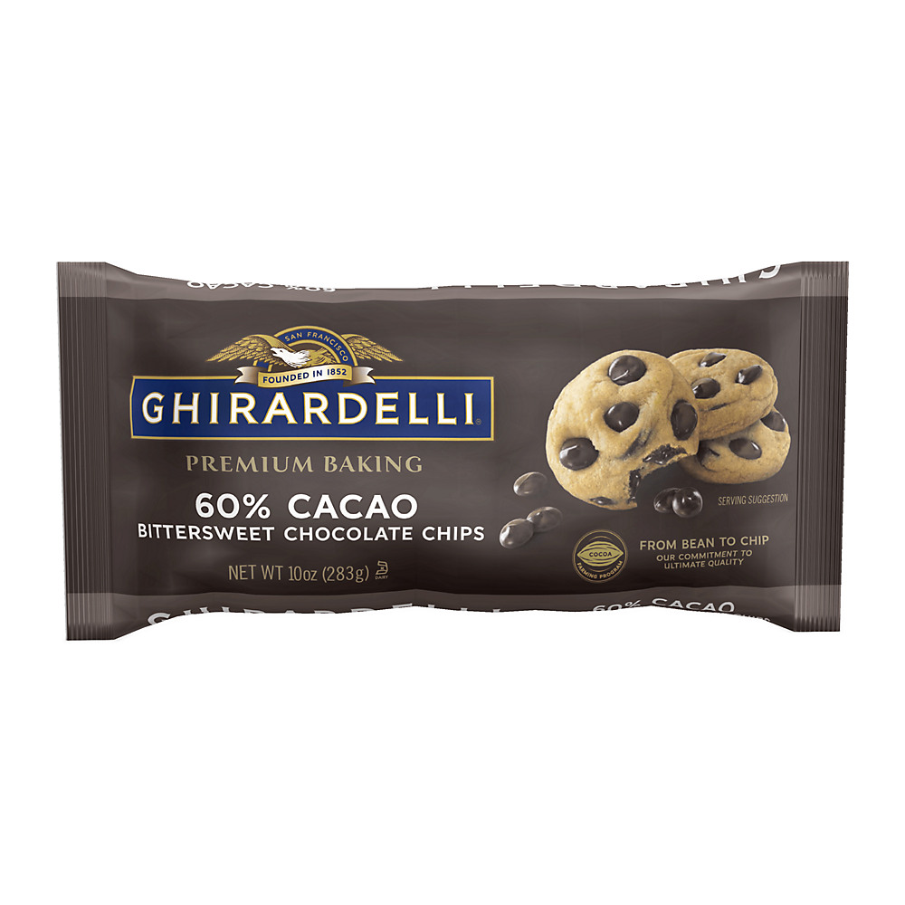 Calories in Ghirardelli 60% Cacao Bittersweet Chocolate Premium Baking Chips, 10 oz