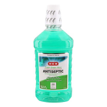 H-E-B Antiseptic Mouthwash – Fresh Green Mint, 50.7 oz