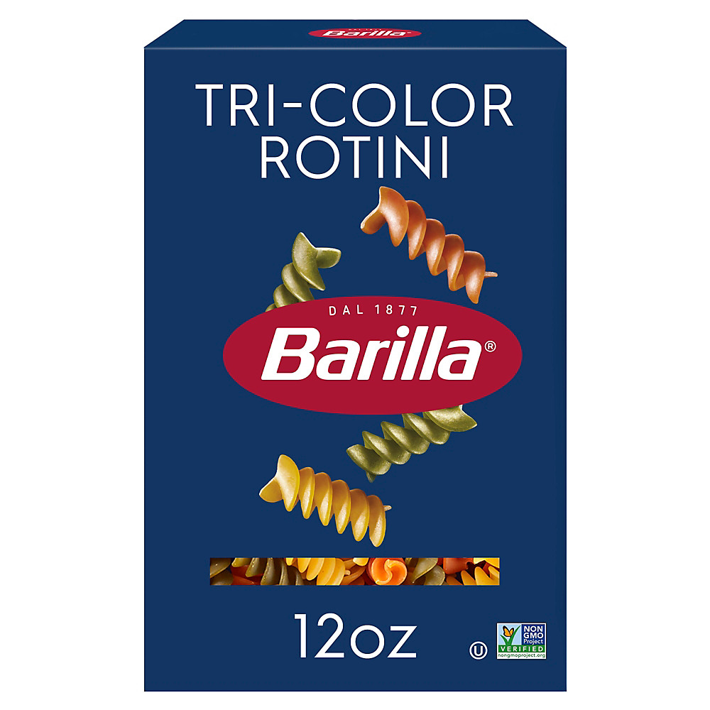 Calories in Barilla Classic Blue Box Pasta Tri-Color Rotini, 12 oz