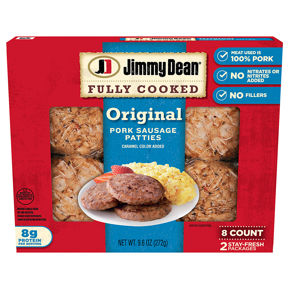 Calories in Jimmy Dean Fully Cooked Original Pork Sausage Patties, 8 ct