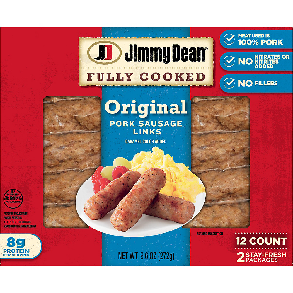 Calories in Jimmy Dean Fully Cooked Original Pork Sausage Links, 12 ct