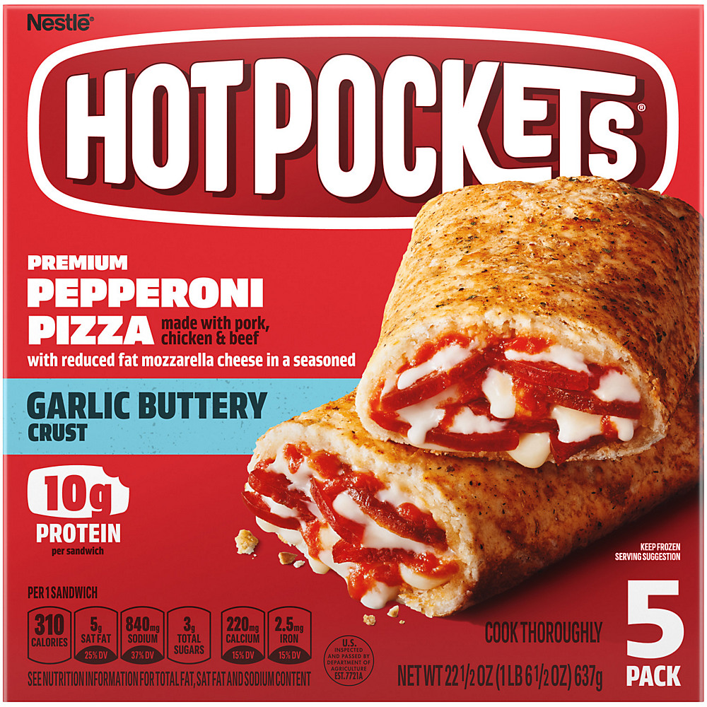 Calories in Hot Pockets Pepperoni Pizza Frozen Sandwiches, 5 ct