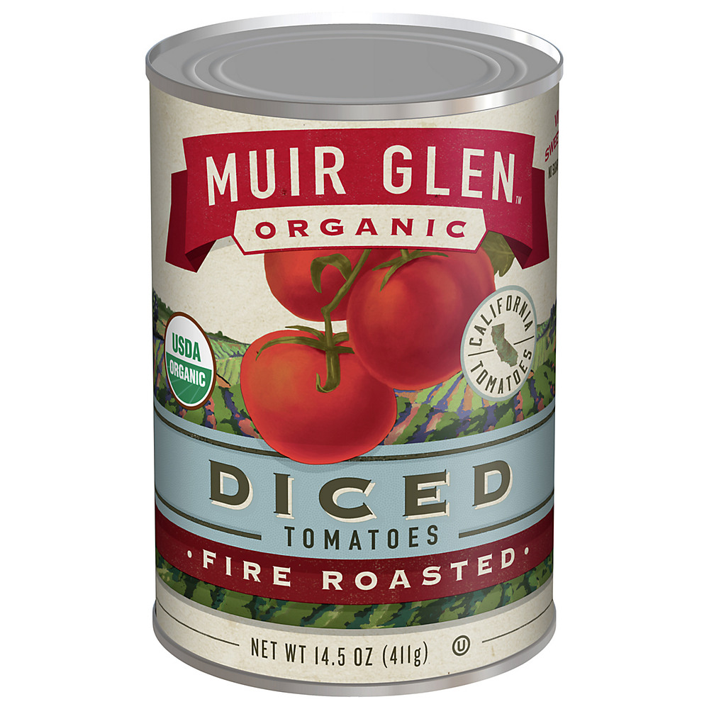 Calories in Muir Glen Organic Diced Fire Roasted Tomatoes, 14.5 oz