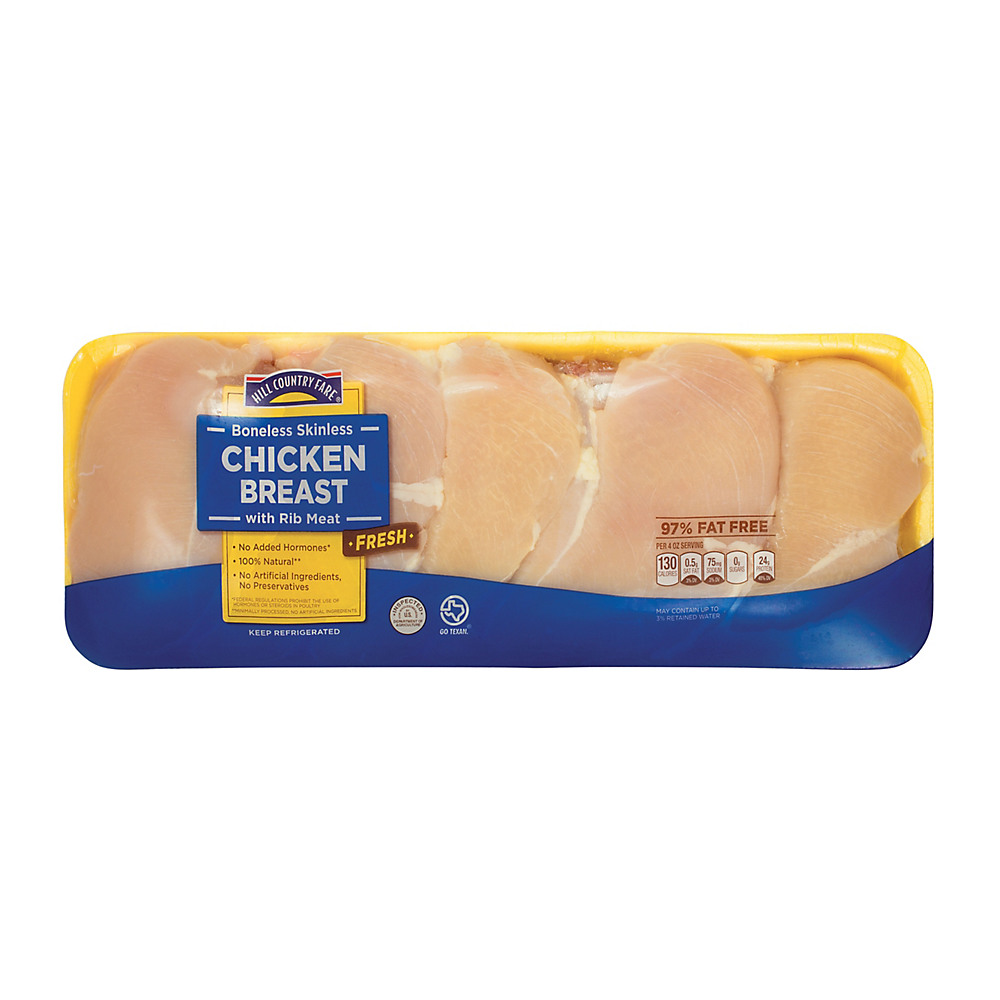 Calories in Hill Country Fare Boneless Skinless Chicken Breasts, Avg. 3.49 lbs