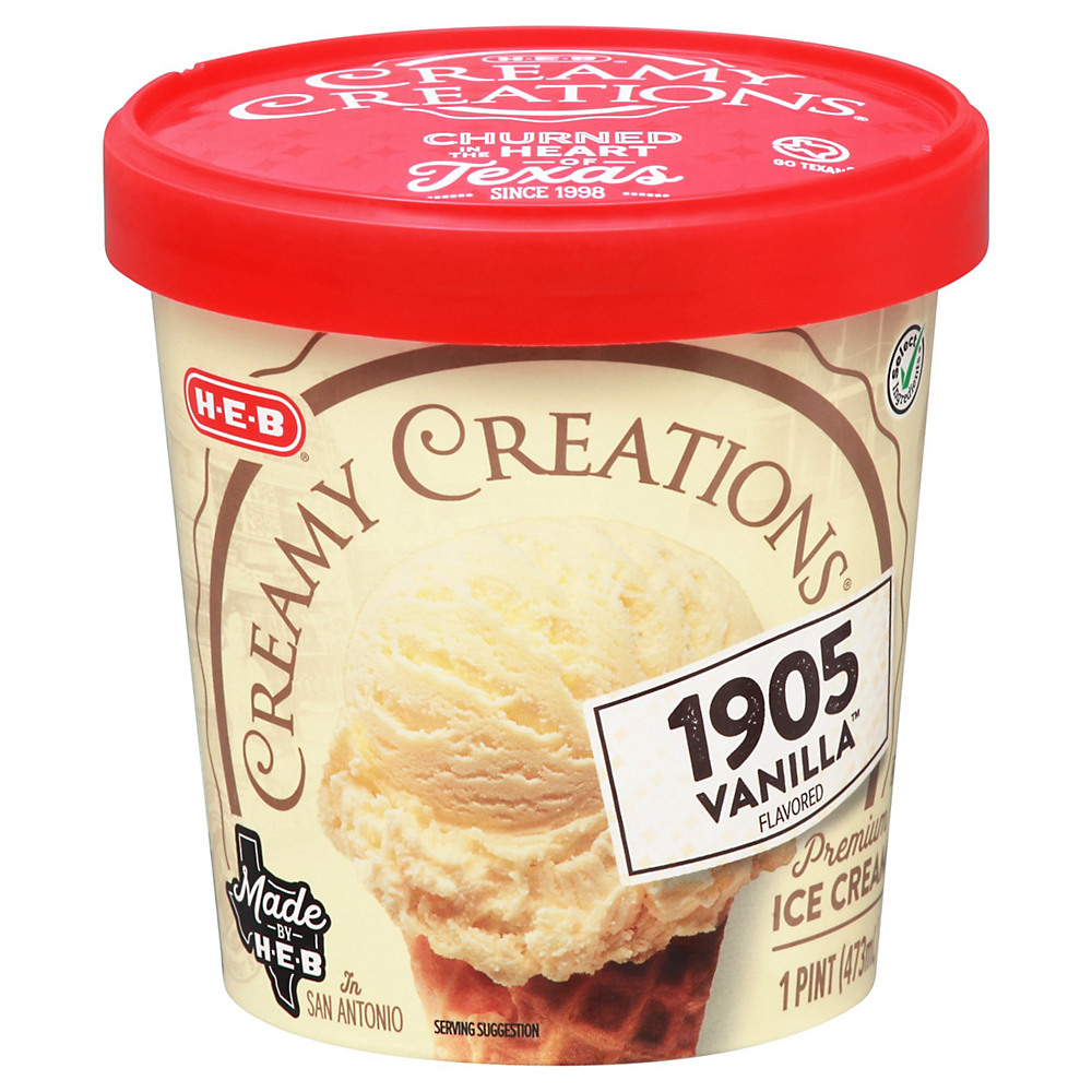 Calories in H-E-B Select Ingredients Creamy Creations 1905 Vanilla Ice Cream, 1 pt
