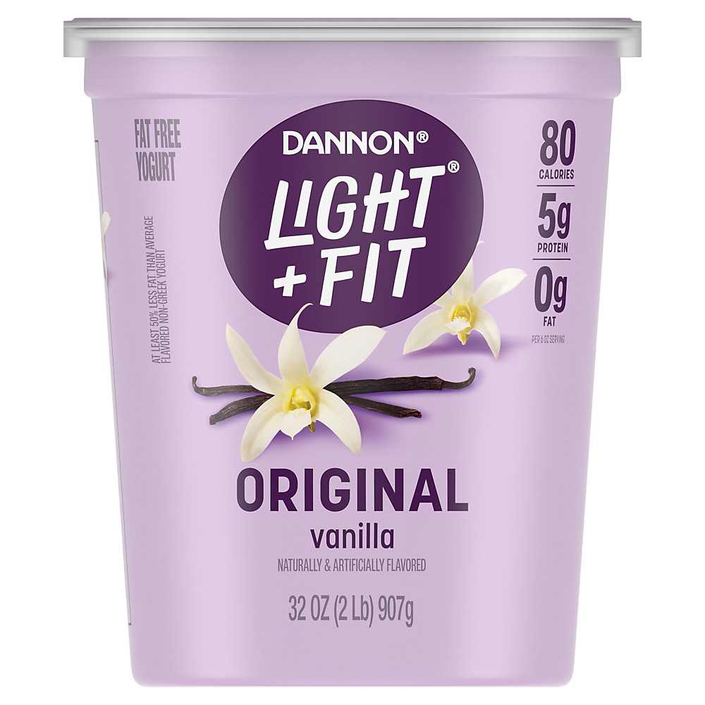 Calories in Dannon Light & Fit Non-Fat Vibrant Vanilla Yogurt, 32 oz