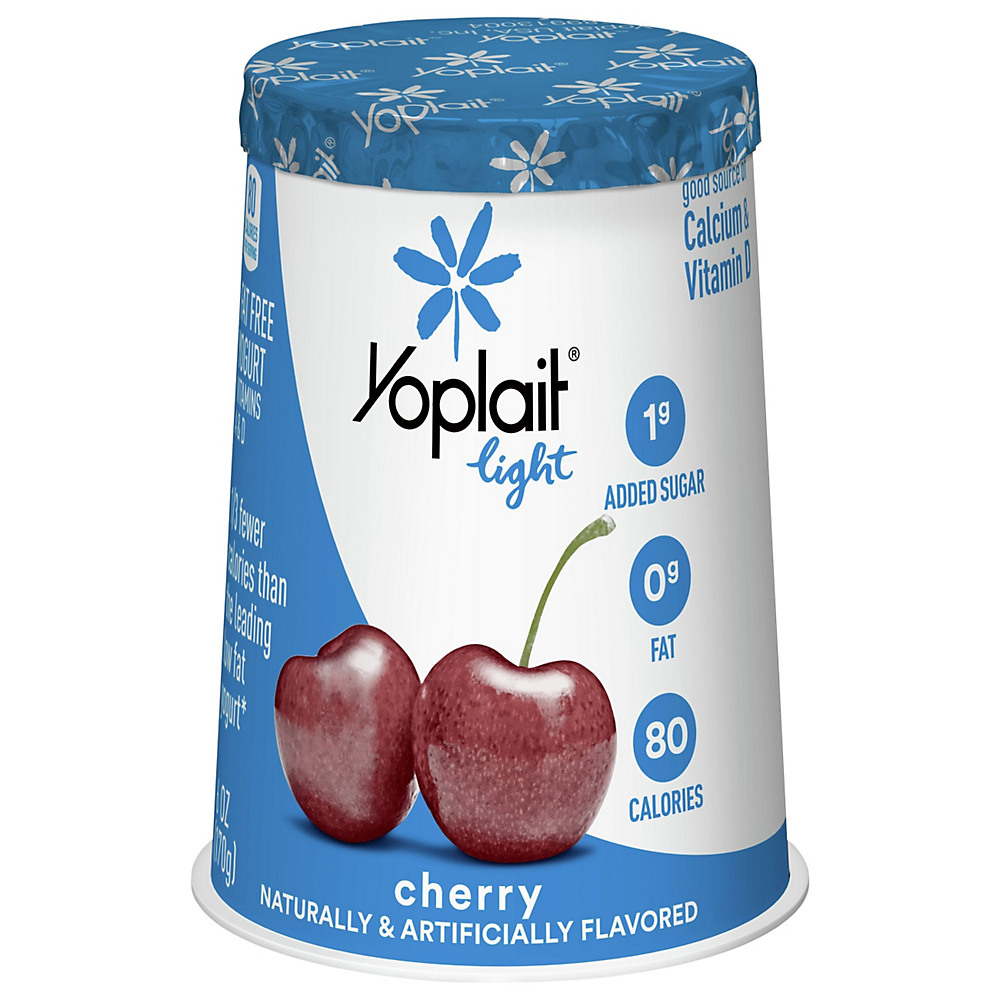 Calories in Yoplait Light Fat Free Cherry Yogurt, 6 oz