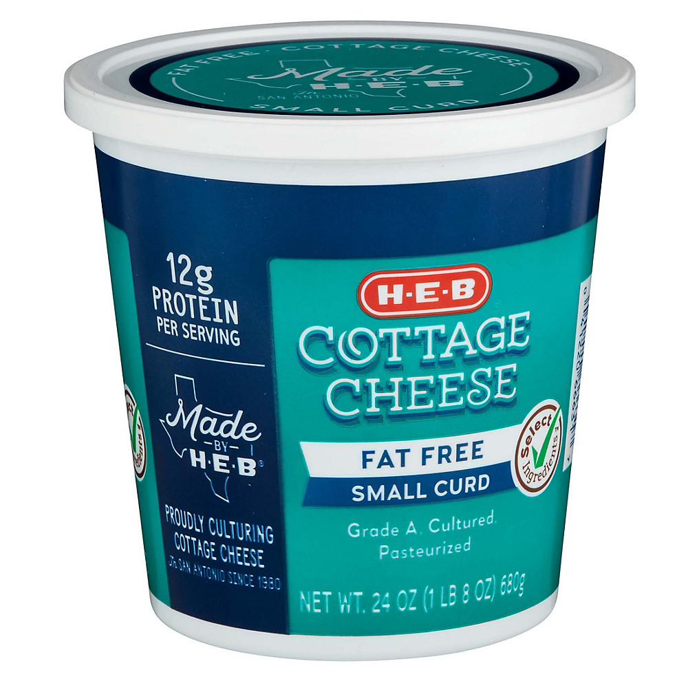 Calories in H-E-B Select Ingredients Fat Free Small Curd Cottage Cheese, 24 oz