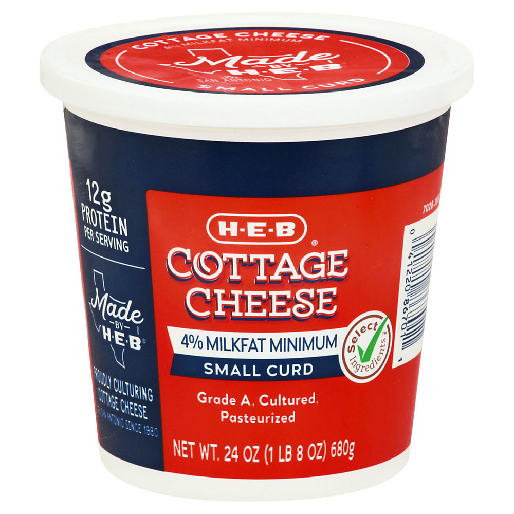 Calories in H-E-B Select Ingredients Small Curd Cottage Cheese, 24 oz