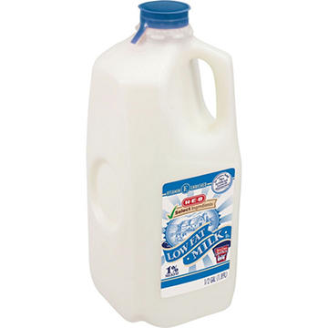 H-E-B Low Fat 1% Milk, 1/2 gal