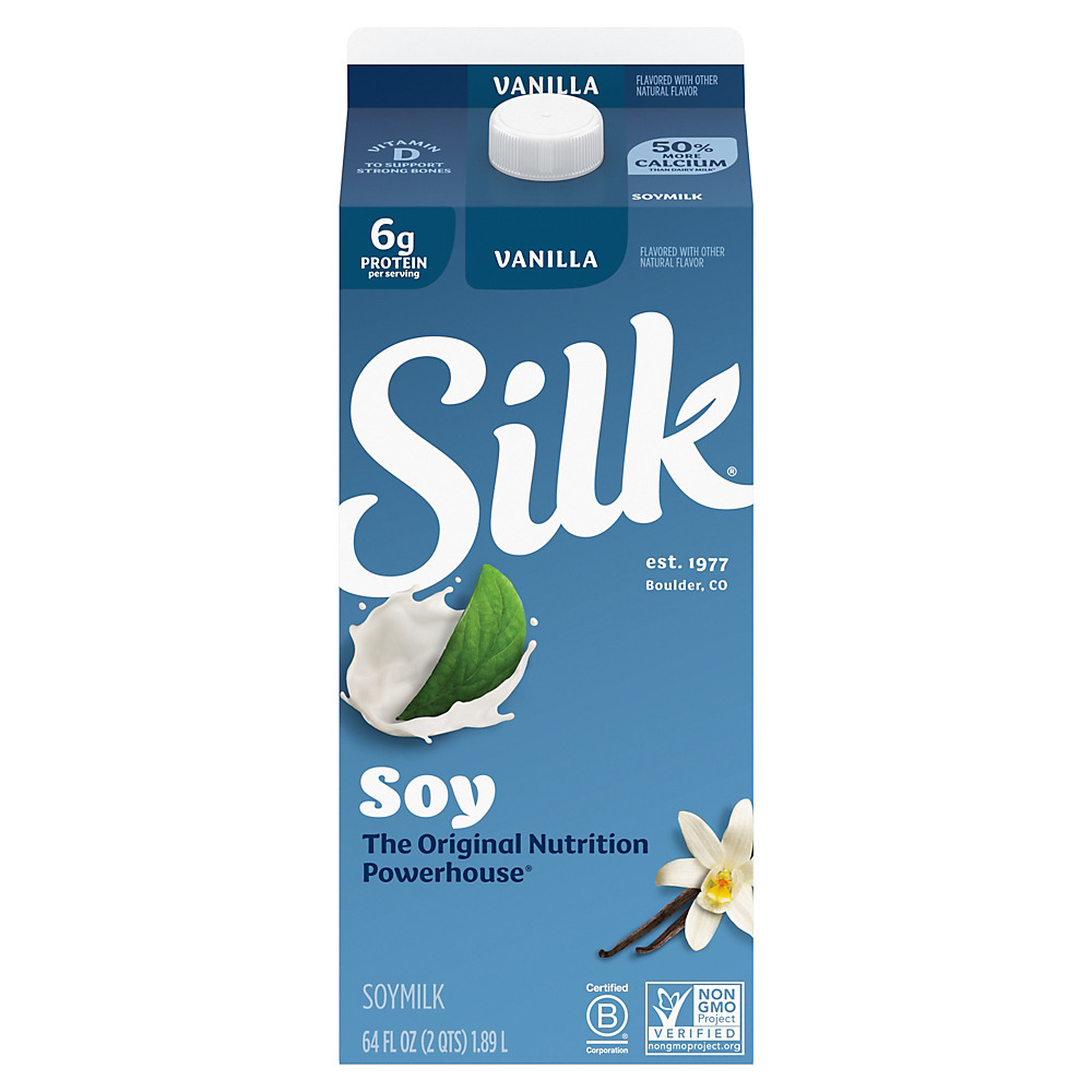 Calories in Silk Vanilla Soy Milk, 64 oz
