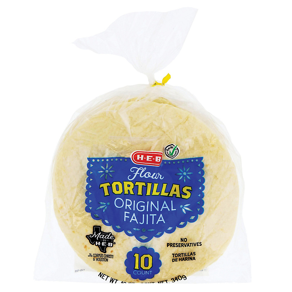 Calories in H-E-B Select Ingredients Original Flour Tortillas, 10 ct