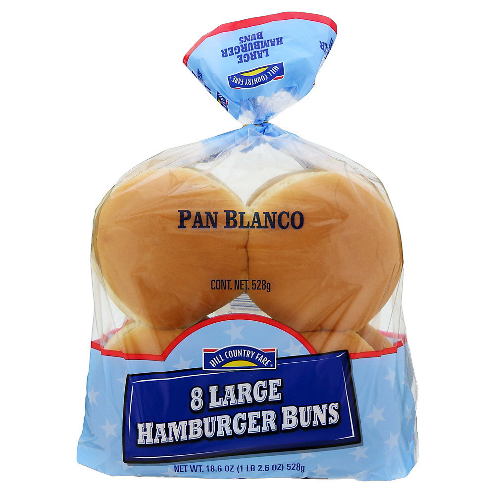 Calories in Hill Country Fare Large Hamburger Buns, 8 ct