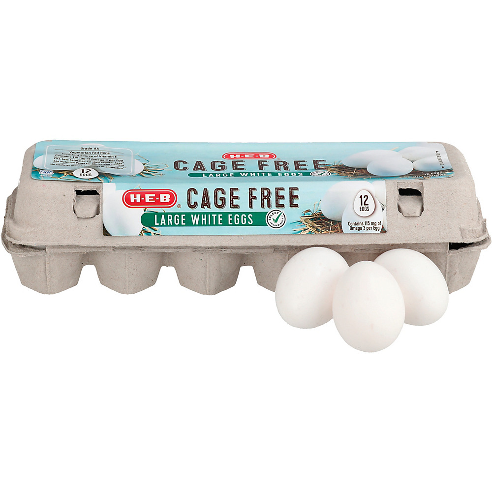 Calories in H-E-B Grade AA Cage Free Large White Eggs, 12 ct