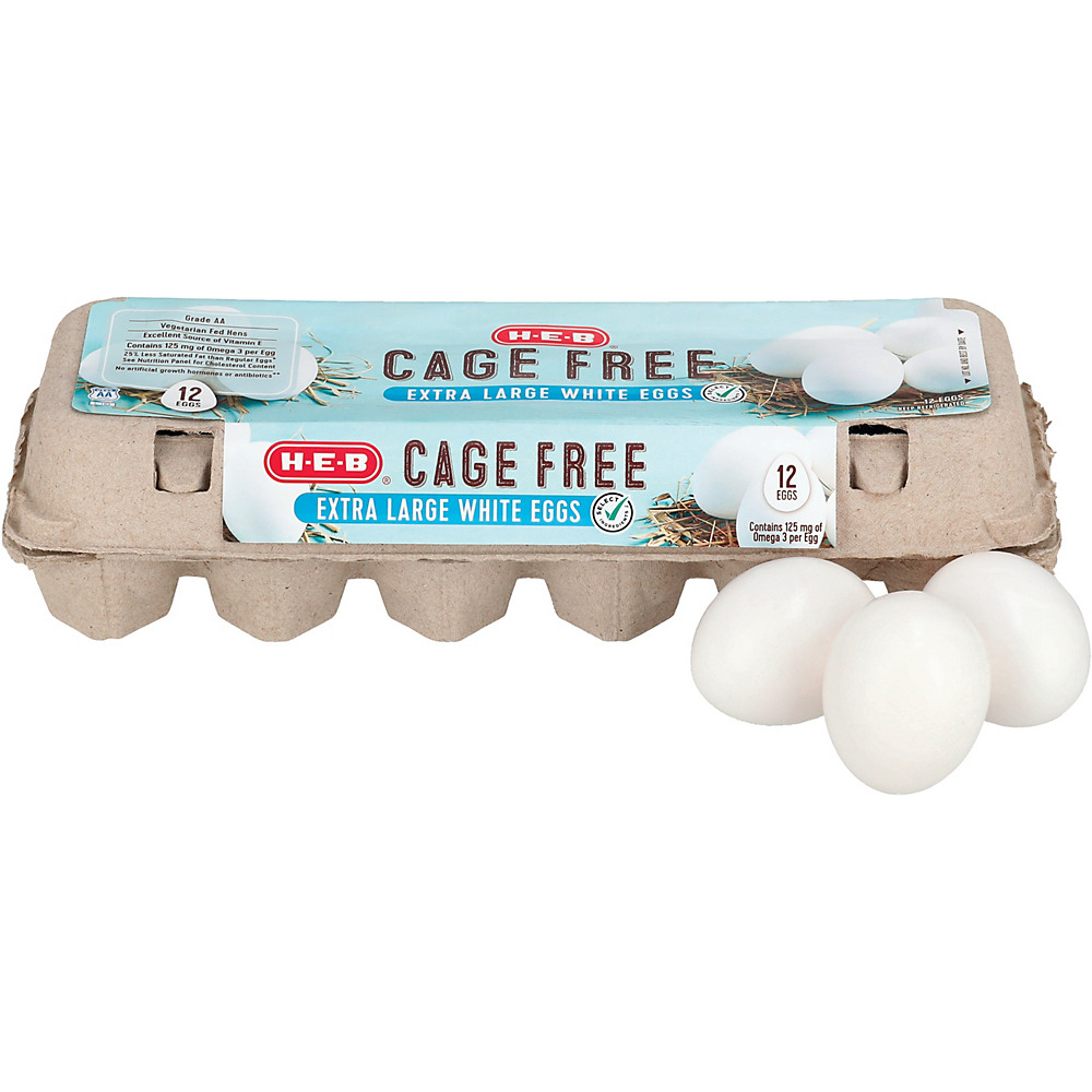 Calories in H-E-B Grade AA Cage Free Extra Large White Eggs, 12 ct