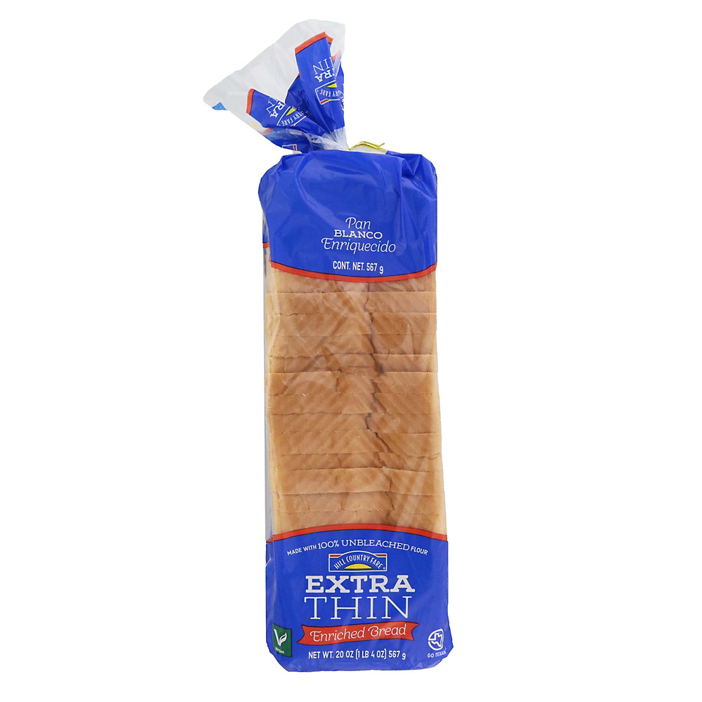 Calories in Hill Country Fare Extra Thin Bread, 20 oz