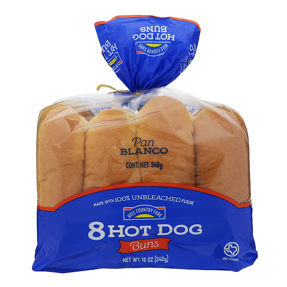 Calories in Hill Country Fare Hot Dog Buns, 8 ct