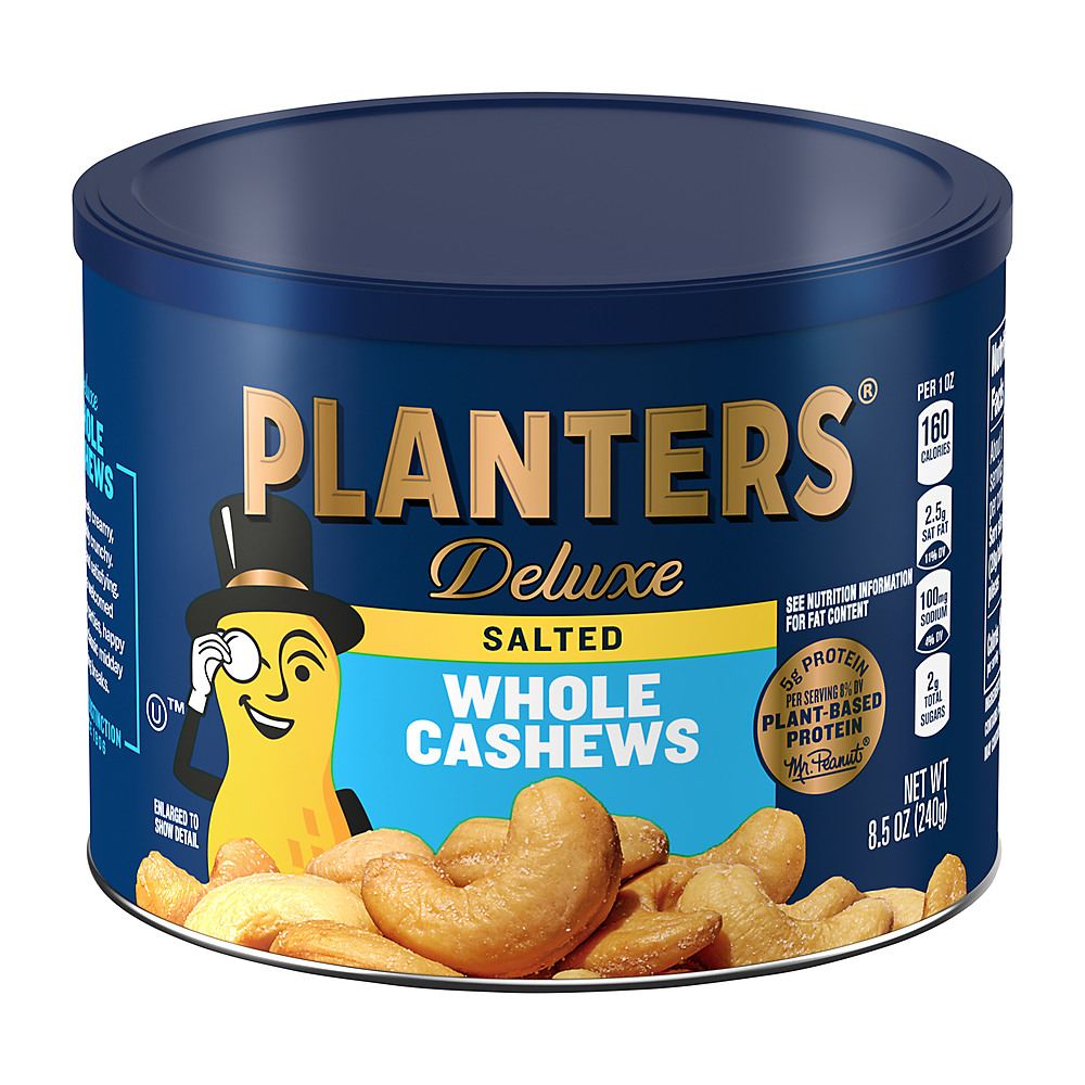 Calories in Planters Deluxe Whole Cashews, 8.5 oz