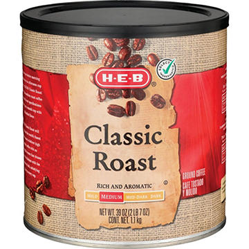H-E-B Classic Roast Medium Ground Coffee, 39 oz