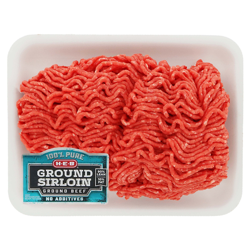 Calories in H-E-B 90% Lean Ground Beef Sirloin Value Pack , Avg. 2.15 lbs