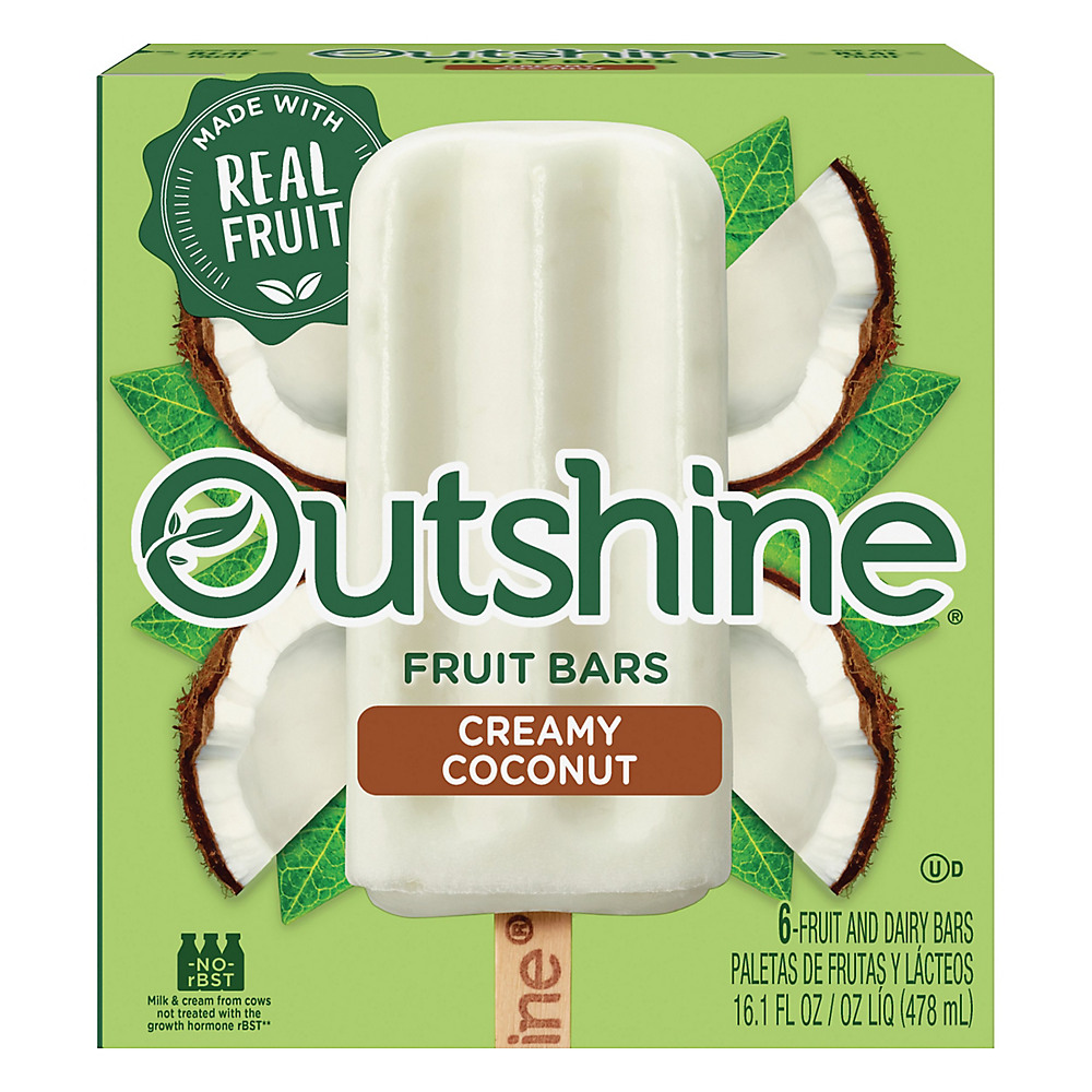 Calories in Outshine Creamy Coconut Fruit Bars, 6 CT