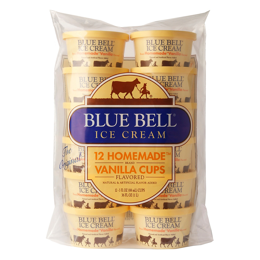Calories in Blue Bell Homemade Vanilla Ice Cream Cups, 12 ct
