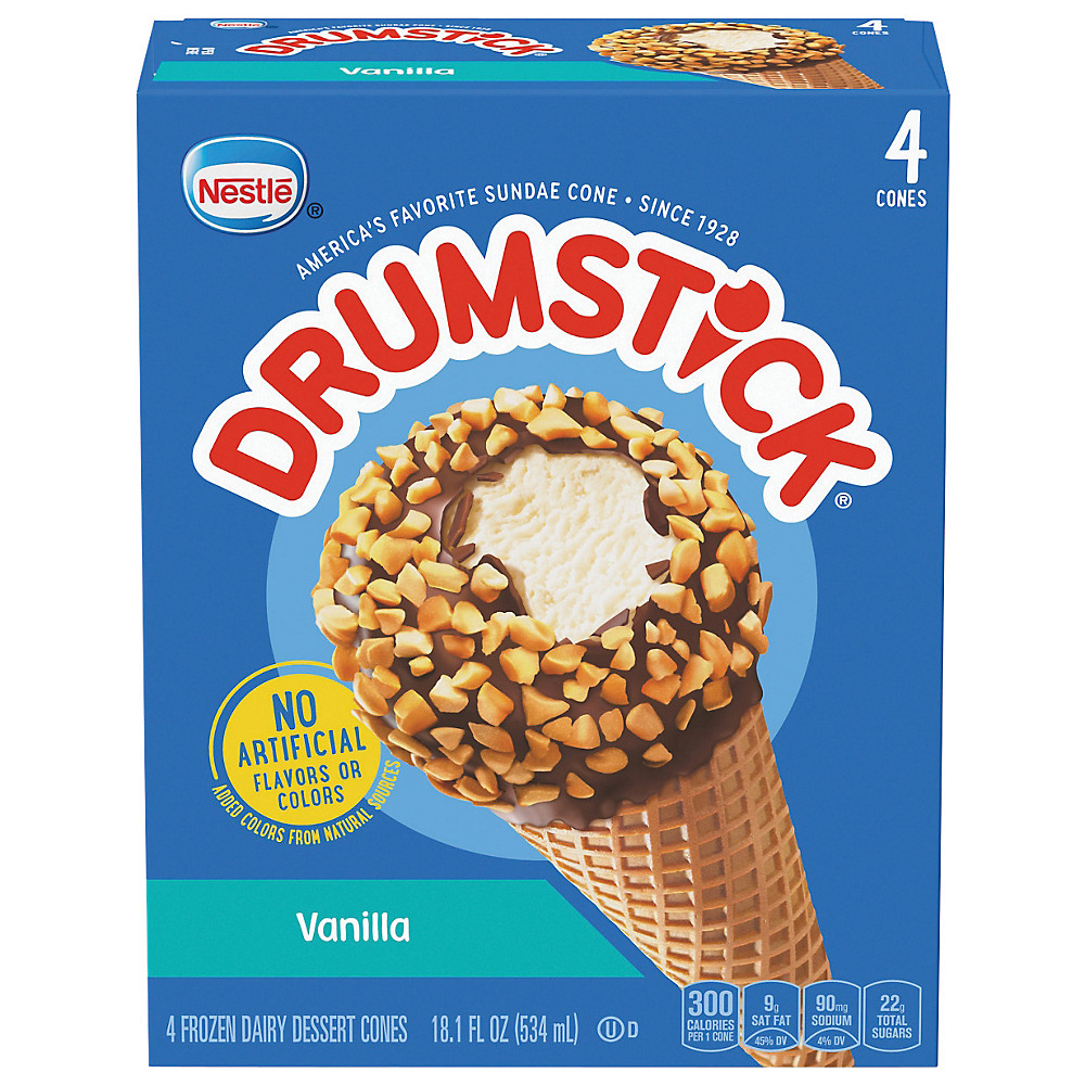 Calories in Nestle Drumstick Vanilla Sundae Cones, 4 ct
